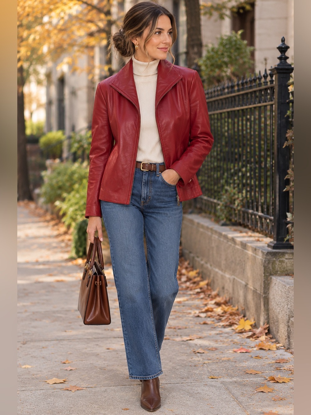 Cole Haan leather jacket size 10